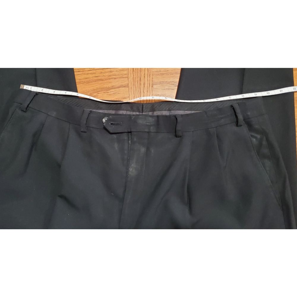 Lauren Ralph Lauren Men’s Dress Pants 38x32 Black Wool Blend Flat Front - Picture 4 of 11